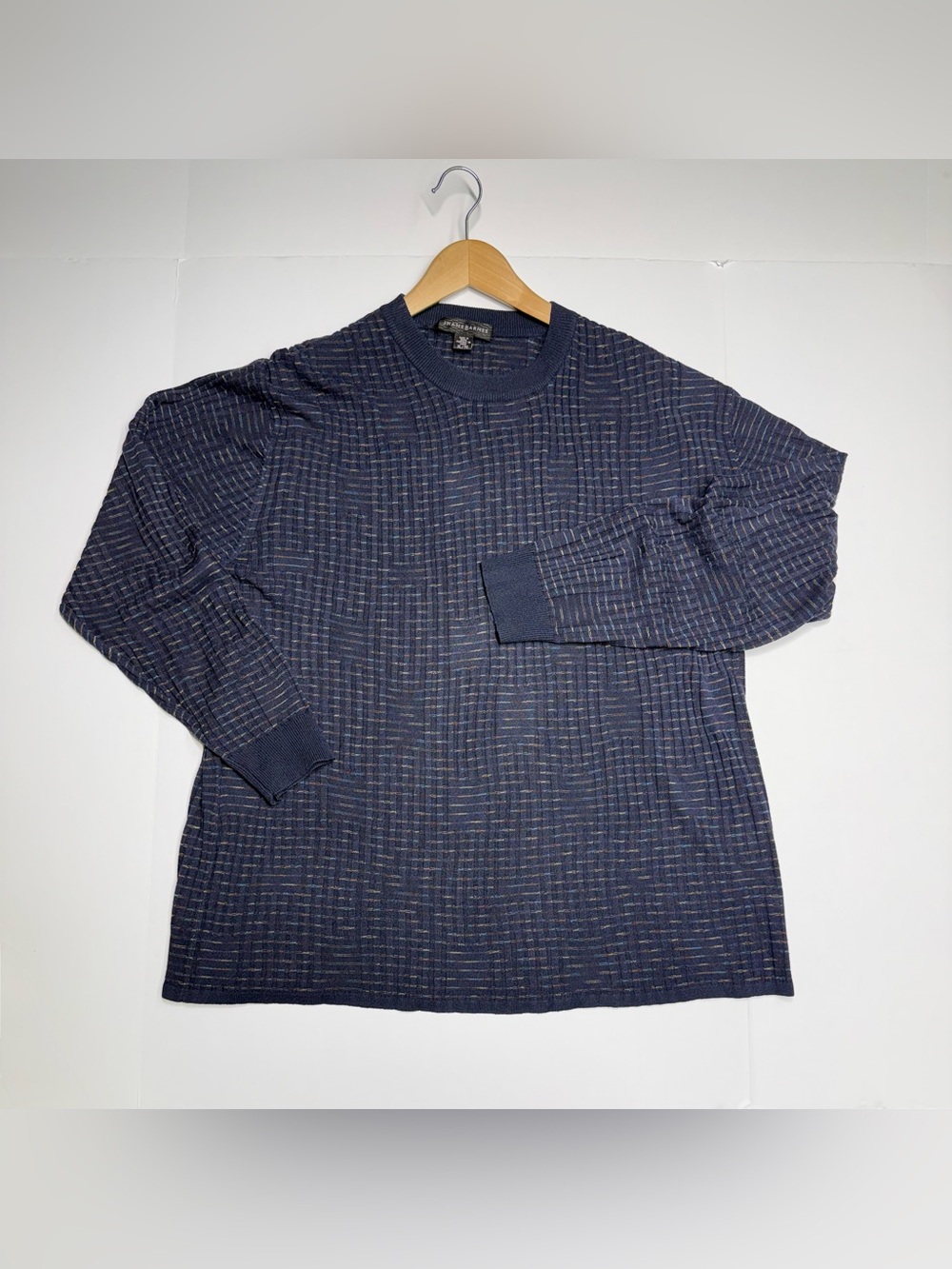 Jhane Barnes  Sweater   Pullover Men’s XL 75% Silk 25% Polyester Laced Pattern